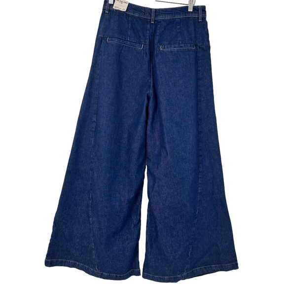 NWT Free People Eqinox wide leg denim Trousers baggy jean pants Size 28 - Picture 4 of 14